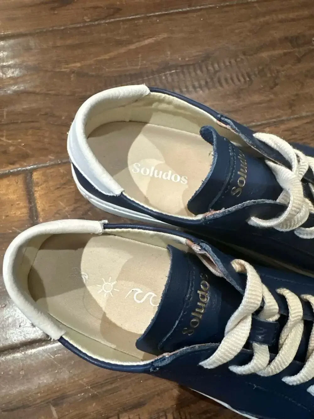 Soludos Ibiza‎ Classic Navy Leather Sneakers Size 7